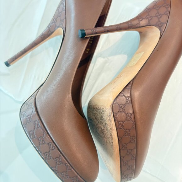 Gucci plataform High heels Leather Size 39, Like New - Picture 4 of 9